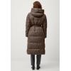ellos Plus Size Long Belted Puffer With Hood(Chocolate)