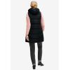 ellos Plus Size Long Hooded Puffer Vest(Black)