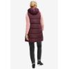 ellos Plus Size Long Hooded Puffer Vest(Chocolate)