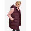 ellos Plus Size Long Hooded Puffer Vest(Royal Navy)