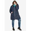 ellos Plus Size Long Puffer Coat(Midnight Green)