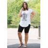 ellos Plus Size Mid-Rise Button-Front Stretch Denim Shorts(White)