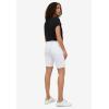 ellos Plus Size Mid-Rise Button-Front Stretch Denim Shorts(White)