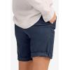 ellos Plus Size Stretch Chino Mid-Rise Bermuda Shorts(Navy)