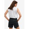 ellos Plus Size Stretch Chino Mid-Rise Shorts(Black)