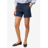 ellos Plus Size Stretch Chino Mid-Rise Shorts(Navy)