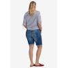 ellos Plus Size Stretch Denim Mid-Rise Bermuda Shorts(Light Blue Sanded Distressed)
