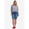 ellos Plus Size Stretch Denim Mid-Rise Bermuda Shorts(Medium Sanded Distressed)