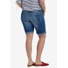 ellos Plus Size Stretch Denim Mid-Rise Bermuda Shorts(Medium Sanded Distressed)
