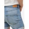 ellos Plus Size Stretch Denim Mid-Rise Boyfriend Shorts(Medium Stonewash)