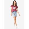 ellos Plus Size Stretch Denim Mid-Rise Boyfriend Shorts(Medium Stonewash)