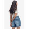 ellos Plus Size Stretch Denim Mid-Rise Boyfriend Shorts(Medium Stonewash)