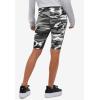 ellos Plus Size Stretch Knit Bike Shorts(Black White Camouflage)
