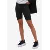 ellos Plus Size Stretch Knit Bike Shorts(Black White Camouflage)