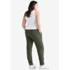 ellos Plus Size Studio French Terry Drawstring Elastic Waistband Jogger(Deep Olive)