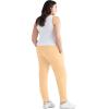 ellos Plus Size Studio French Terry Drawstring Elastic Waistband Jogger(Dusty Maize)