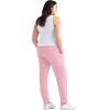 ellos Plus Size Studio French Terry Drawstring Elastic Waistband Jogger(Wood Rose Pink)