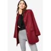 ellos Women’s Plus Size Long Wool Blend Blazer Work & Casual Jacket(Burgundy)