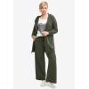 ellos Women’s Plus Size Long Zip Front Hoodie French Terry Long Oversized Lightweight Jacket(Deep Olive)
