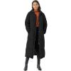 Ellos Plus Size Maxi Side-Zip Puffer(Black)