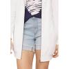Ellos Plus Size Mid-Rise Stretch Frayed Cuff Hem Shorts(Bleach Distressed)