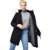 Ellos Plus Size Side-Snap Wool Parka(Black)