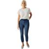 Ellos Plus Size Slim 5-Pocket Stretch Mid-Rise Denim Capri(Dark Stonewash)