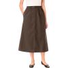 Woman Within Plus Size 7-Day Elastic-Waist All-Cotton Pull-On Denim Jeans Skirt – 38 W, Chocolate