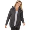 Woman Within Plus Size Better Fleece Zip-Front Hoodie Long Oversized Sweatshirt(Heather Charcoal)