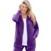 Woman Within Plus Size Better Fleece Zip-Front Hoodie Long Oversized Sweatshirt(Radiant Purple)