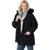 Woman Within Plus Size Faux Fur Down Parka Coat(Black)