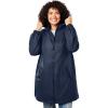 Woman Within Plus Size Hooded Slicker Raincoat(Navy)
