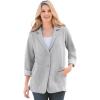 Woman Within Plus Size Knit Blazer Oversized Work & Casual(Heather Grey)