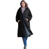 Woman Within Plus Size Long Hooded Taslon Jacket(Black)