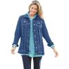 Woman Within Plus Size Long Stretch Denim Jacket Oversized Jean Jacket(Medium Stonewash)