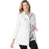 Woman Within Plus Size Long Stretch Denim Jacket Oversized Jean Jacket(White)
