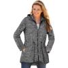 Woman Within Plus Size Microfleece Anorak Jacket Oversized Fleece Zip-Up Jacket(Medium Heather Grey)