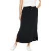 Woman Within Plus Size Petite Sport Knit Side-Slit Skirt(Black)