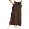 Woman Within Plus Size Petite Sport Knit Side-Slit Skirt(Chocolate)