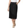 Woman Within Plus Size Petite Stretch Denim Five-Pocket Jeans Skirt(Black Denim)