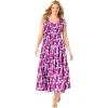 Woman Within Plus Size Pintucked Sleeveless Dress(Raspberry Ditsy Bloom)