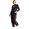 Woman Within Plus Size Side Stripe French Terry Zip Jacket(Black Raspberry Sorbet)