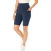 Woman Within Plus Size Stretch Cotton Pocket Bike Short(Heather Navy)