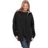 Woman Within Plus Size Thermal Waffle Lined Fleece Hoodie Oversized(Black)