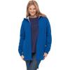 Woman Within Plus Size Thermal Waffle Lined Fleece Hoodie Oversized(Bright Cobalt)