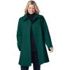 Woman Within Plus Size Wool-Blend Classic A-Line Coat(Emerald Green)