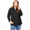 Woman Within Plus Size Zip-Front Quilted Jacket Quilted Lightweight Coat(Black)