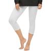 ellos Plus Size Cotton Spandex Capri Length Leggings(White)