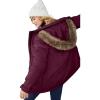 ellos Plus Size Faux Fur Trim Parka(Midnight Berry)
