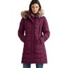 ellos Plus Size Faux Fur Trim Puffer(Midnight Berry)